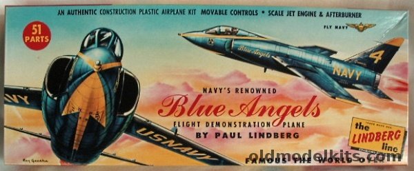 Lindberg 1/48 Grumman F11F-1 Blue Angels - (F11F1), 98541 plastic model kit